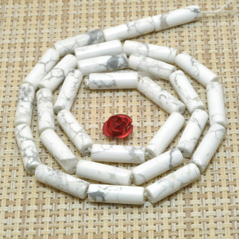Natural White Howlite smooth tube beads for jewelry making diy bracelet wholesale gemstone semi precious stone