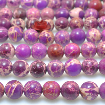 Purple Imperial Jasper smooth round beads impression jasper loose gemstone wholesale for jewelry making diy