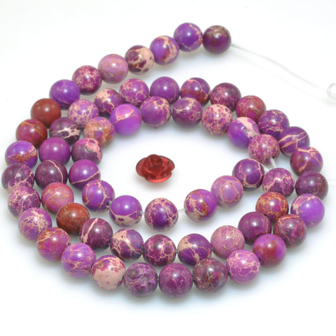 Purple Imperial Jasper smooth round beads impression jasper loose gemstone wholesale for jewelry making diy