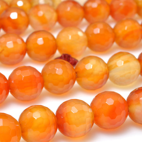 Natural Rainbow Agate oragen carnelian mini faceted round beads wholesale gemstone for jewelry making