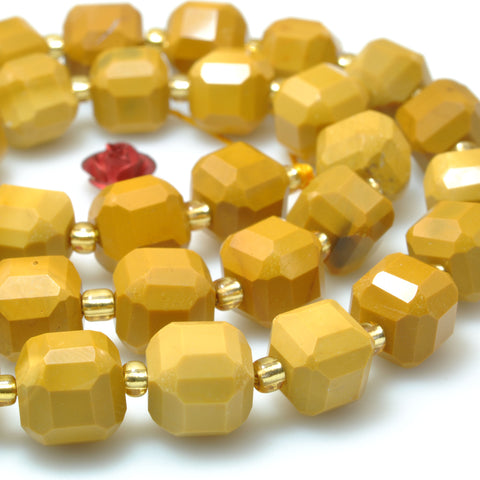 Natural Yellow Mookaite Stone faceted cube loose beads wholesale gemstone for jewelry making bracelet necklace diy