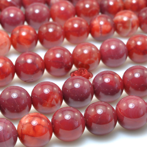 Red Fire Agate smooth round beads wholesale gemstone for jewelry making 10mm