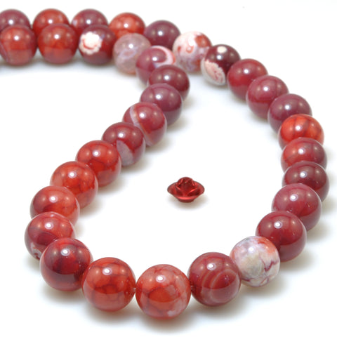 Red Fire Agate smooth round beads wholesale gemstone for jewelry making 10mm