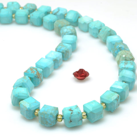 Blue Turquoise faceted cube loose beads wholesale gemstones for jewelry making DIY bracelet necklace