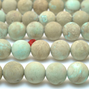 Natural Turquoise Stone Matte Round beads wholesale loose gemstone for jewelry making diy bracelet necklace