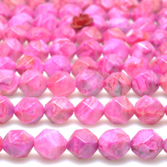 Rose Red Mexican Crazy Lace Agate star cut faceted nugget beads gemstone wholesale jewelry making bracelet necklace stuff