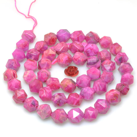 Rose Red Mexican Crazy Lace Agate star cut faceted nugget beads gemstone wholesale jewelry making bracelet necklace stuff