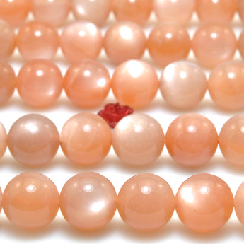 Natural Orange Sunstone A grade smooth round beads gemstone wholesale jewelry 15"