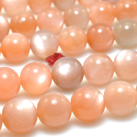 Natural Orange Sunstone A grade smooth round beads gemstone wholesale jewelry 15"