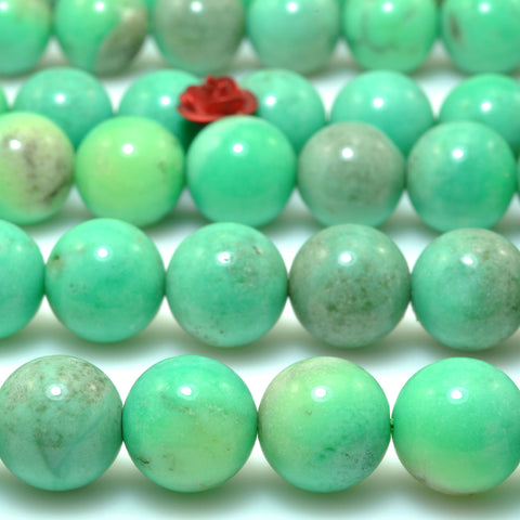 Natural Green Opal smooth round beads gemstone wholesale for jewelry making diy bracelet necklace