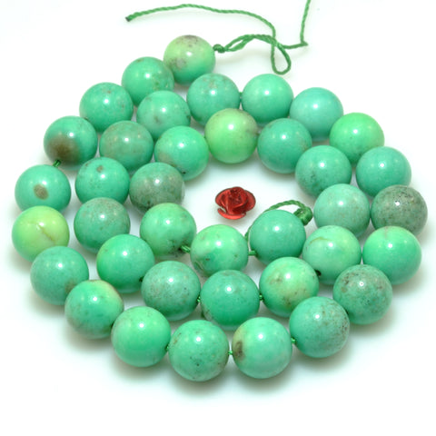 Natural Green Opal smooth round beads gemstone wholesale for jewelry making diy bracelet necklace