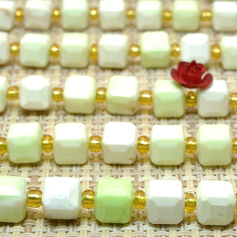Natural Lemon Jasper Stone faceted cube beads wholesale loose gemstone for jewelry making diy bracelet