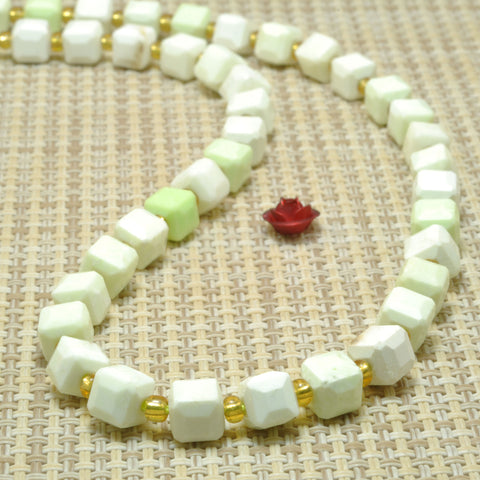 Natural Lemon Jasper Stone faceted cube beads wholesale loose gemstone for jewelry making diy bracelet