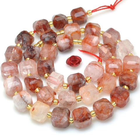 Natural Red Hematoid Quartz faceted cube beads wholesale gemstone for jewelry making DIY design