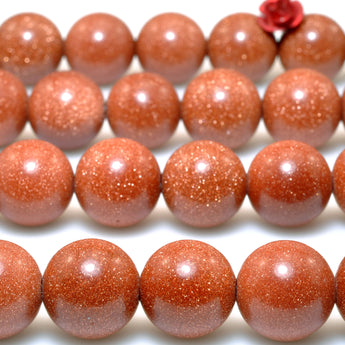Gold Sandstone Goldstone smooth round beads gemstone wholesale jewelry making 3-12mm 15"