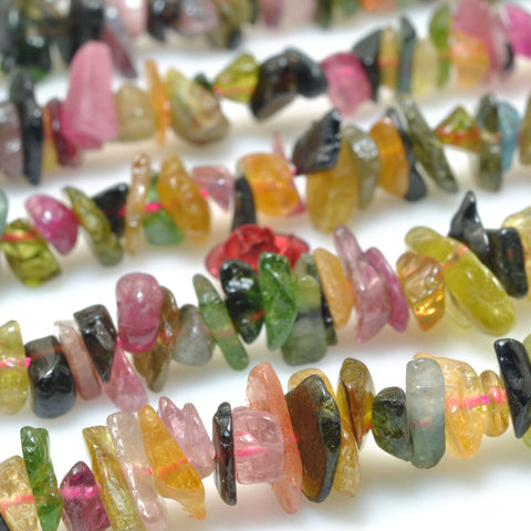 Natural Watermelon Tourmaline smooth nugget pebble chip beads wholesale gemstone for jewelry making diy