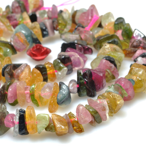 Natural Watermelon Tourmaline smooth nugget pebble chip beads wholesale gemstone for jewelry making diy