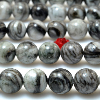 African Black Zebra jasper natural stone smooth round beads gemstone wholesale for jewelry making diy bracelet