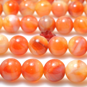 Orange Red Agate smooth round synthetic beads wholesale loose gemstone for jewelry making diy bracelet necklace