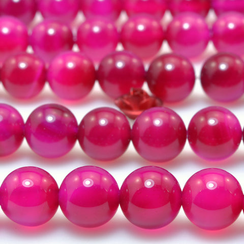 Rose Red Agate smooth round loose beads wholesale gemstone jewelry making diy bracelet 8mm 15"