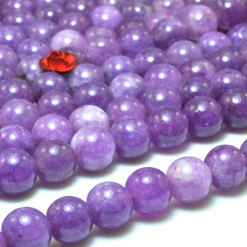 Purple Malaysia Jade smooth round loose beads wholesale gemstone for jewelry making DIY stuff