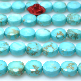 Blue Turquoise faceted coin beads wholesale loose gemstone for jewelry making diy bracelet necklace