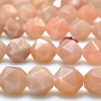 Natural Sunstone star cut faceted nugget beads loost gemstone wholesale jewelry making bracelet diy stuff