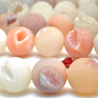 Rainbow Druzy Agate matte round beads wholesale loose gemstone for jewelry making diy bracelet