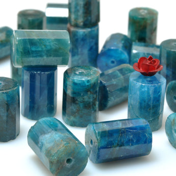 Natural Apatite gemstone faceted tube beads dark blue stones wholesale jewelry making gemstone bracelet necklace diy