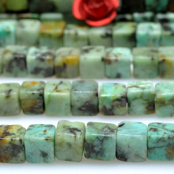 Natural African turquoise smooth cube beads green gemstone wholesale jewelry making bracelet necklace diy
