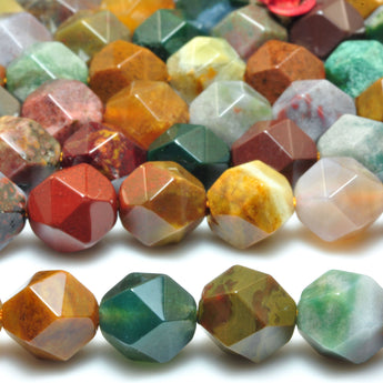 Natural Ocean  Agate star cut faceted nugget beads wholesale gemstone for jewelry making DIY bracelet necklace