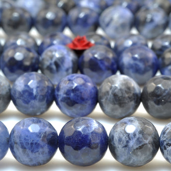 Natural Blue Sodalite Stone faceted round beads wholesale loose gemstone for jewelry making diy bracelet