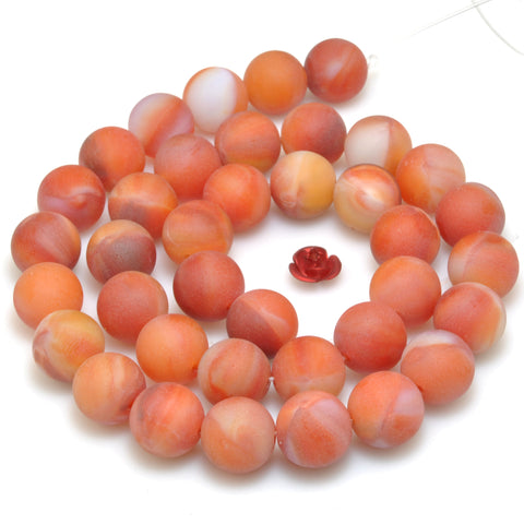 Red Agate matte round synthetic beads wholesale loose gemstone for jewelry making diy bracelet necklace
