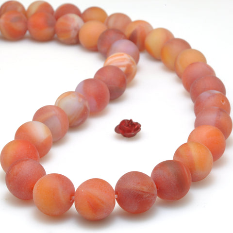Red Agate matte round synthetic beads wholesale loose gemstone for jewelry making diy bracelet necklace