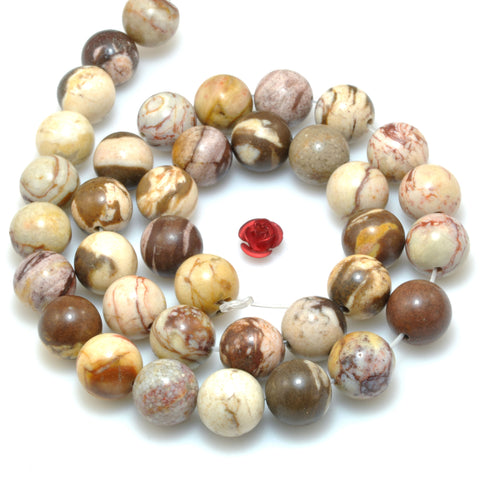 Natural Brown Zebra Jasper smooth round beads wholesale gemstone jewelry making diy bracelet necklace