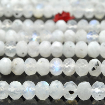 Natural Rainbow Moonstone faceted rondelle beads wholesale gemstone for jewelry making diy bracelet