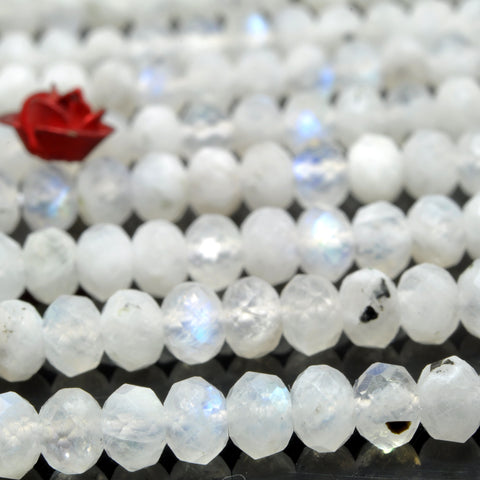 Natural Rainbow Moonstone faceted rondelle beads wholesale gemstone for jewelry making diy bracelet
