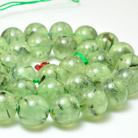 Natural Green Prehnite smooth round loose beads wholesale gemstone for jewelry making DIY