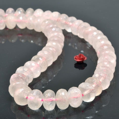 Natural Rose Quartz faceted rondelle beads wholesale loose gemstone for jewelry making diy bracelet