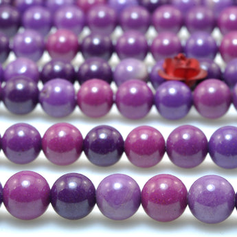 Purple Lepidolite stone smooth round beads loose gemstone wholesale for jewelry making diy bracelet necklace