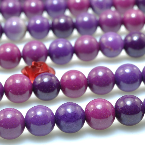 Purple Lepidolite stone smooth round beads loose gemstone wholesale for jewelry making diy bracelet necklace