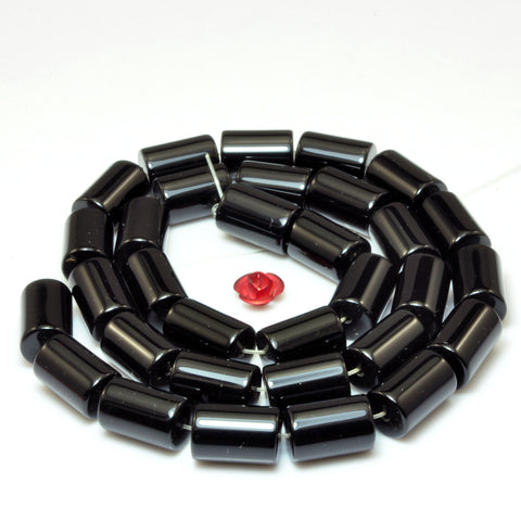 Black onyx Smooth Tube beads wholesale loose gemstone for jewelry making bracelet necklace diy stuff