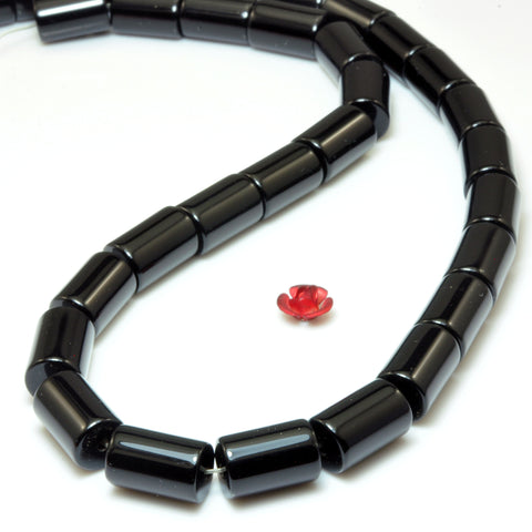 Black onyx Smooth Tube beads wholesale loose gemstone for jewelry making bracelet necklace diy stuff