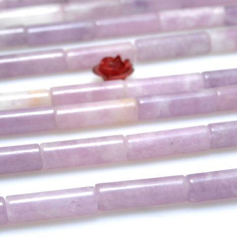Natural Lilac Quartz stone smooth tube beads loose gemstones wholesale for jewelry making diy bracelet necklace