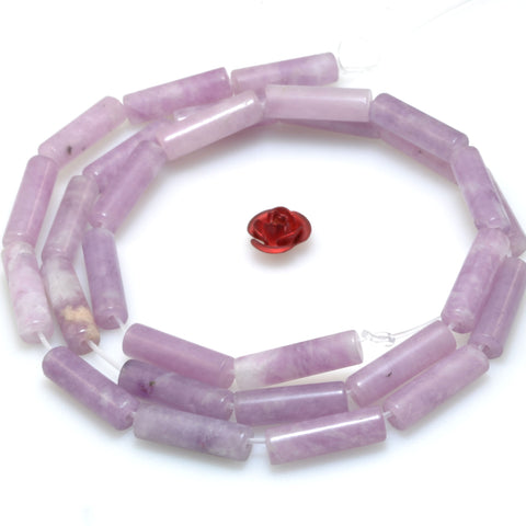 Natural Lilac Quartz stone smooth tube beads loose gemstones wholesale for jewelry making diy bracelet necklace