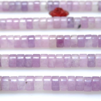 Natural Lilac Jasper stone smooth wheel Heshi beads loose gemstones wholesale for jewelry making diy bracelet
