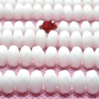 74 pcs of Ceramic faceted rondelle beads in 5x8mm
