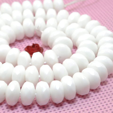 74 pcs of Ceramic faceted rondelle beads in 5x8mm