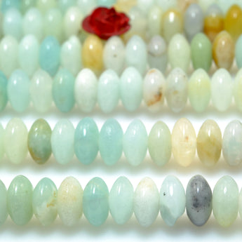 Natural Multicolor Amazonite smooth rondelle beads loose gemstone wholesale for jewelry making diy bracelet