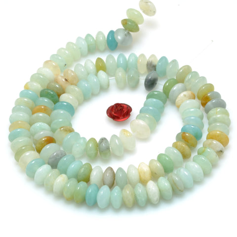 Natural Multicolor Amazonite smooth rondelle beads loose gemstone wholesale for jewelry making diy bracelet